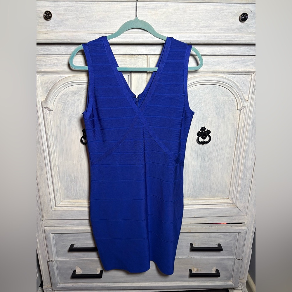 Calvin Klein‎ Royal Blue Sleeveless Bandage Dress Cocktail Stylish Flattering - Picture 2 of 9